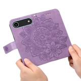 For iPhone Air Wallet Case - Protective Embossed Floral PU Leather Cover, Light Purple | iCoverLover.com.au