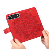 For iPhone Air Wallet Case - Protective Embossed Floral PU Leather Cover, Red | iCoverLover.com.au
