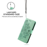 For iPhone Air Wallet Case - Protective Embossed Floral PU Leather Cover, Green | iCoverLover.com.au