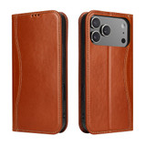 iPhone 17 Pro Max Brown Fierre Shann Leather Wallet Case