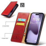 iPhone 17 Pro Max, 17 Pro, 17, 17 Air Red Leather Wallet Case with Stand