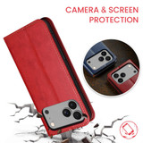 iPhone 17 Pro Max, 17 Pro, 17, 17 Air Red Leather Wallet Case with Stand
