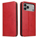 iPhone 17 Pro Max Red Leather Wallet Case with Stand