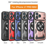 For iPhone 17 Pro Max, 17 Pro, Air or 17 MagSafe Compatible Case - Rotating Kickstand Protective Cover, Rose Gold