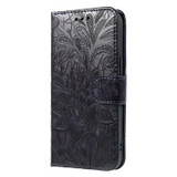 For iPhone 17 Pro Wallet Case - Elegant Lace Flower PU Leather Folio Cover, Dark Blue | iCoverLover.com.au