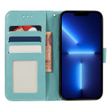 For iPhone 17 Pro Wallet Case - Elegant Lace Flower PU Leather Folio Cover, Green | iCoverLover.com.au