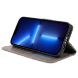 For iPhone 17 Pro Max Wallet Case - Elegant Lace Flower PU Leather Folio Cover, Grey | iCoverLover.com.au
