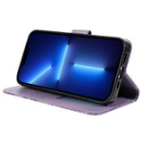 For iPhone 17 Pro Max Wallet Case - Elegant Lace Flower PU Leather Folio Cover, Purple | iCoverLover.com.au