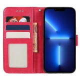 For iPhone 17 Pro Max Wallet Case - Elegant Lace Flower PU Leather Folio Cover, Red | iCoverLover.com.au