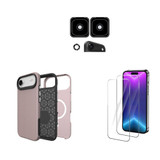 iPhone Air Tough Rose Gold Case Compatible with Magsafe + 2X Screen + 2X Lens Protectors