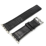 For Apple Watch Ultra 3, 49-mm Case, Genuine Leather Oil Wax Strap, Black | iCoverLover.com.au