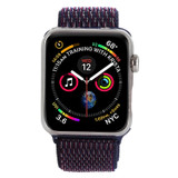 For Apple Watch SE (3rd Gen), 44-mm Case, Simple Nylon Sports Watch Strap, Touch Fastener, Dark Purple | iCoverLover.com.au
