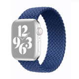 For Apple Watch SE (3rd Gen), 44-mm Case, Nylon Woven Watchband Size Medium, Blue | iCoverLover.com.au