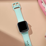 For Apple Watch Series 11, 42-mm Case, Pin Buckle Silicone Watch Strap, Mint Green | iCoverLover.com.au
