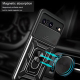 For Google Pixel 8 5G Case, Camera Cover and Ring Stand Protective Cover, Rose Gold | iCoverLover Australia