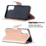 For Samsung Galaxy S21+ Plus Case Embossed Two Butterflies Folio PU Leather Cover, Wallet, Kickstand & Lanyard, Rose Gold | iCoverLover.com.au | Phone Cases
