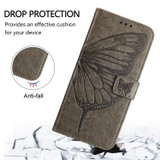 For Samsung Galaxy A17 Case - Embossed Flower Butterfly, Folio Wallet PU Leather Cover, Stand, Grey | iCoverLover Australia