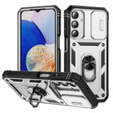 For Samsung Galaxy A17 Case - Camera Shield, Shock-Resistant Armour Cover with Rotating Ring Bracket, White Black | iCoverLover Australia