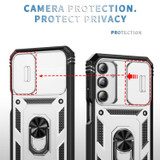 For Samsung Galaxy A17 Case - Camera Shield, Shock-Resistant Armour Cover with Rotating Ring Bracket, White Black | iCoverLover Australia