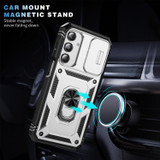 For Samsung Galaxy A17 Case - Camera Shield, Shock-Resistant Armour Cover with Rotating Ring Bracket, White Black | iCoverLover Australia
