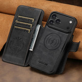 iPhone 17 Pro Max, 17 Pro, 17, Air Leather Flip Wallet Case with Stand - Compatible with MagSafe Black