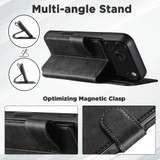 iPhone 17 Pro Max, 17 Pro, 17, Air Leather Flip Wallet Case with Stand - Compatible with MagSafe Black