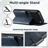 iPhone 17 Pro Max, 17 Pro, 17, Air Leather Flip Wallet Case with Stand - Compatible with MagSafe Blue