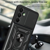 For Samsung Galaxy A16 5G & 4G Case - Camera Shield, Shock-Resistant PC + TPU Armor Cover with Rotating Ring Bracket, Blue | iCoverLover.com.au