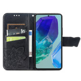 For Samsung Galaxy A16 5G & 4G Case - Embossed Flower Butterfly, Folio Wallet PU Leather Cover, Stand, Black | iCoverLover.com.au