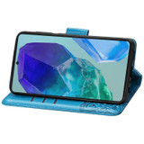 For Samsung Galaxy A16 5G & 4G Case - Embossed Flower Butterfly, Folio Wallet PU Leather Cover, Stand, Blue | iCoverLover.com.au