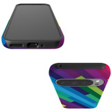 For Google Pixel 10 Pro Case, Tough Protective Cover, Lined Rainbow | iCoverLover Australia