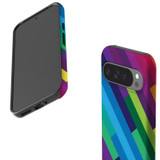 For Google Pixel 10 Pro XL Case, Tough Protective Cover, Lined Rainbow | iCoverLover Australia