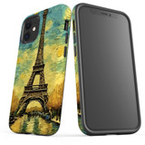 For iPhone 12 mini Tough Protective Case, Eiffel Tower Painting | iCoverLover Australia
