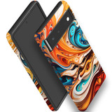 For Google Pixel 6 Tough Protective Case, Swirling Gold | iCoverLover Australia