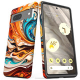 For Google Pixel 7 Tough Protective Case, Swirling Gold | iCoverLover Australia