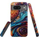For Google Pixel 8 Tough Protective Cover, Swirling Paint | iCoverLover Australia