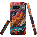 For Google Pixel 8 Tough Protective Cover, Waves Of The Sun | iCoverLover Australia