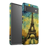 For Google Pixel 6 Tough Protective Case, Eiffel Tower Painting | iCoverLover Australia