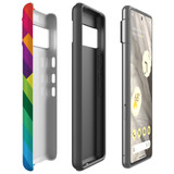 For Google Pixel 7 Case Tough Protective Cover Lined Rainbow | iCoverLover Australia