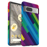 For Google Pixel 7 Case Tough Protective Cover Lined Rainbow | iCoverLover Australia
