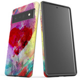 For Google Pixel 6 Pro Case Tough Protective Cover Heart Painting | iCoverLover Australia