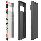 For Google Pixel 6 Pro Case Tough Protective Cover Orange And Blue Flowers | iCoverLover Australia