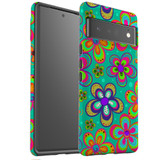 For Google Pixel 6 Pro Case Tough Protective Cover Retro Floral Design | iCoverLover Australia