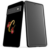 For Google Pixel 6 Pro Case Tough Protective Cover Embellished Letter C | iCoverLover Australia