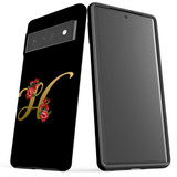 For Google Pixel 6 Pro Case Tough Protective Cover Embellished Letter H | iCoverLover Australia