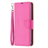 For Samsung Galaxy S24+ Plus Case - Lychee Folio Wallet PU Leather Cover, Kickstand, Rose Red | iCoverLover Australia