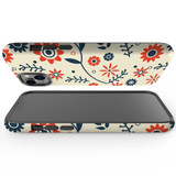 For iPhone 14 Plus Case Tough Protective Cover, Orange And blue Flowers | iCoverLover Australia