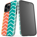 For iPhone 14 Pro Max Case Tough Protective Cover, Colourful ZigZag | iCoverLover Australia