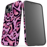 For iPhone 14 Plus Case Tough Protective Cover, Magenta Leopard Pattern | iCoverLover Australia