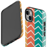 For iPhone 14 Plus Case Tough Protective Cover, Colourful ZigZag | iCoverLover Australia